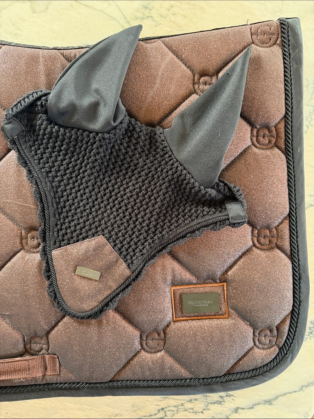 Equestrian Stockholm Quilted Metallic Mahogany Glimmer Saddle Pad - Full Size - Picture 14 of 14
